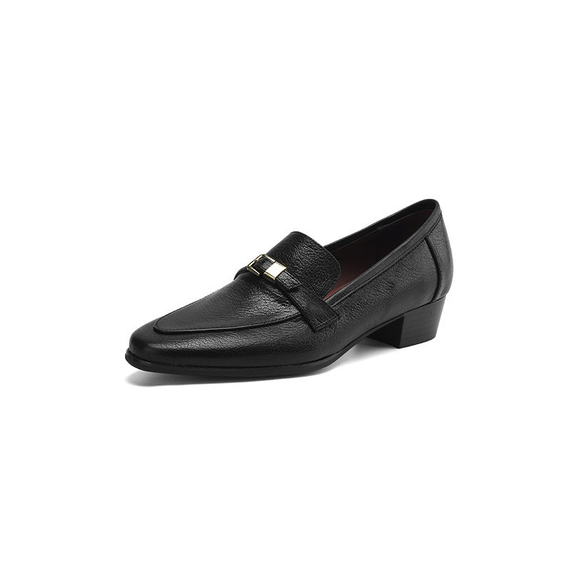 Escarpins décontractés en cuir, talon 3 cm