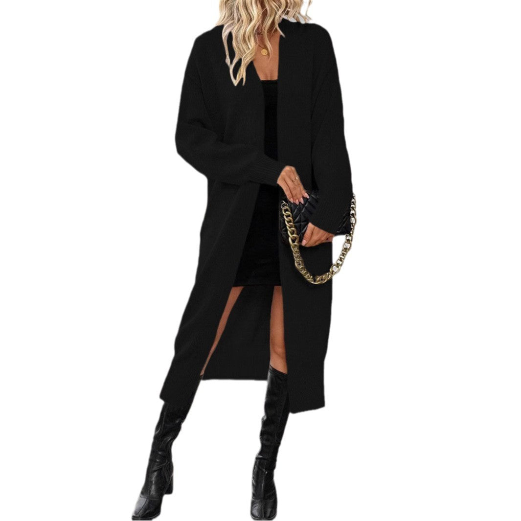 Long cardigan en tricot pour femme – manteau extérieur