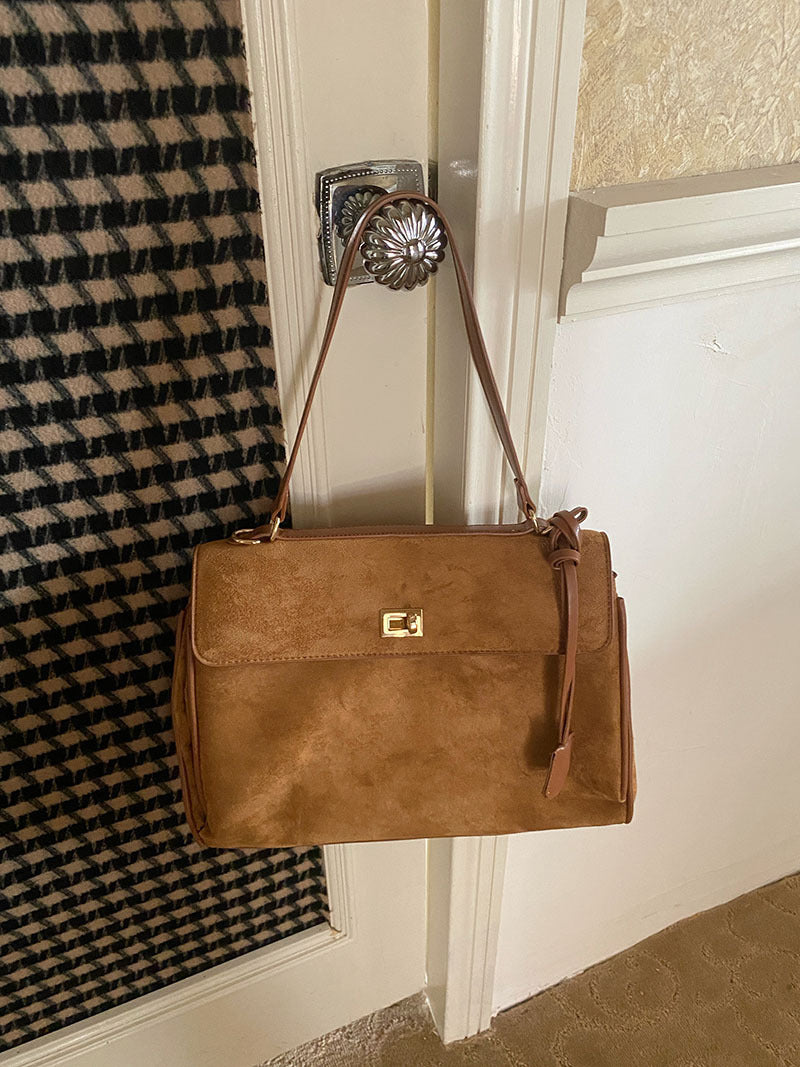 Sac bandoulière en daim pour les déplacements quotidiens, polyvalent et portable