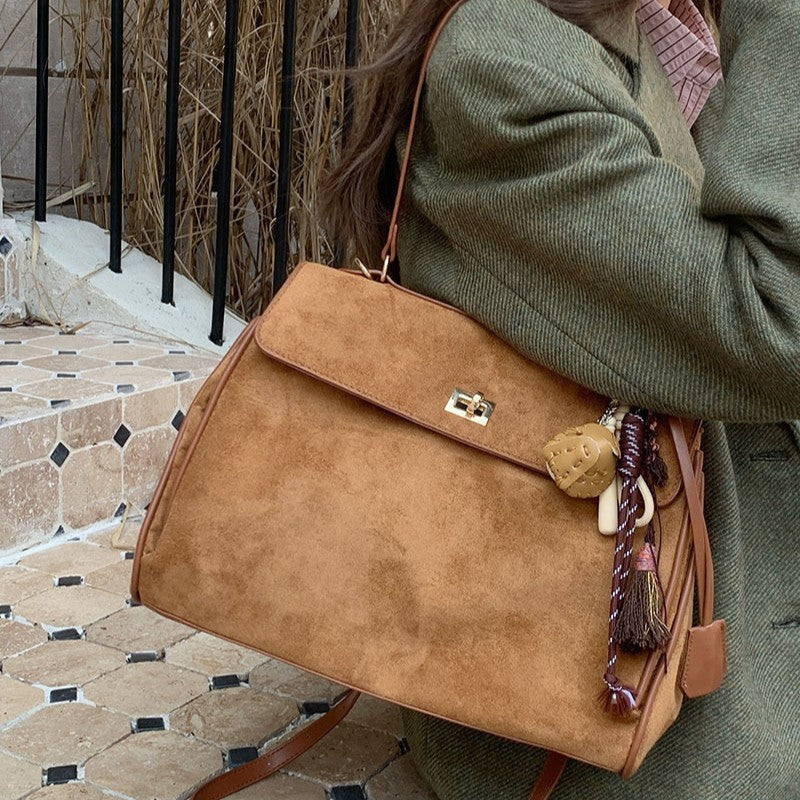 Sac bandoulière en daim pour les déplacements quotidiens, polyvalent et portable