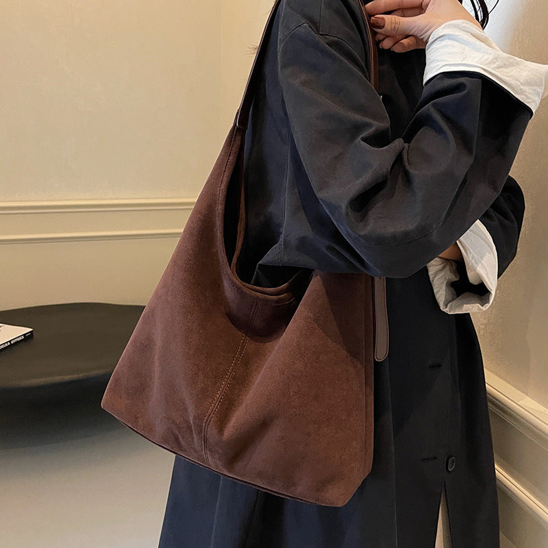 Sac seau en daim de grande capacité, nouvelle collection automne et hiver