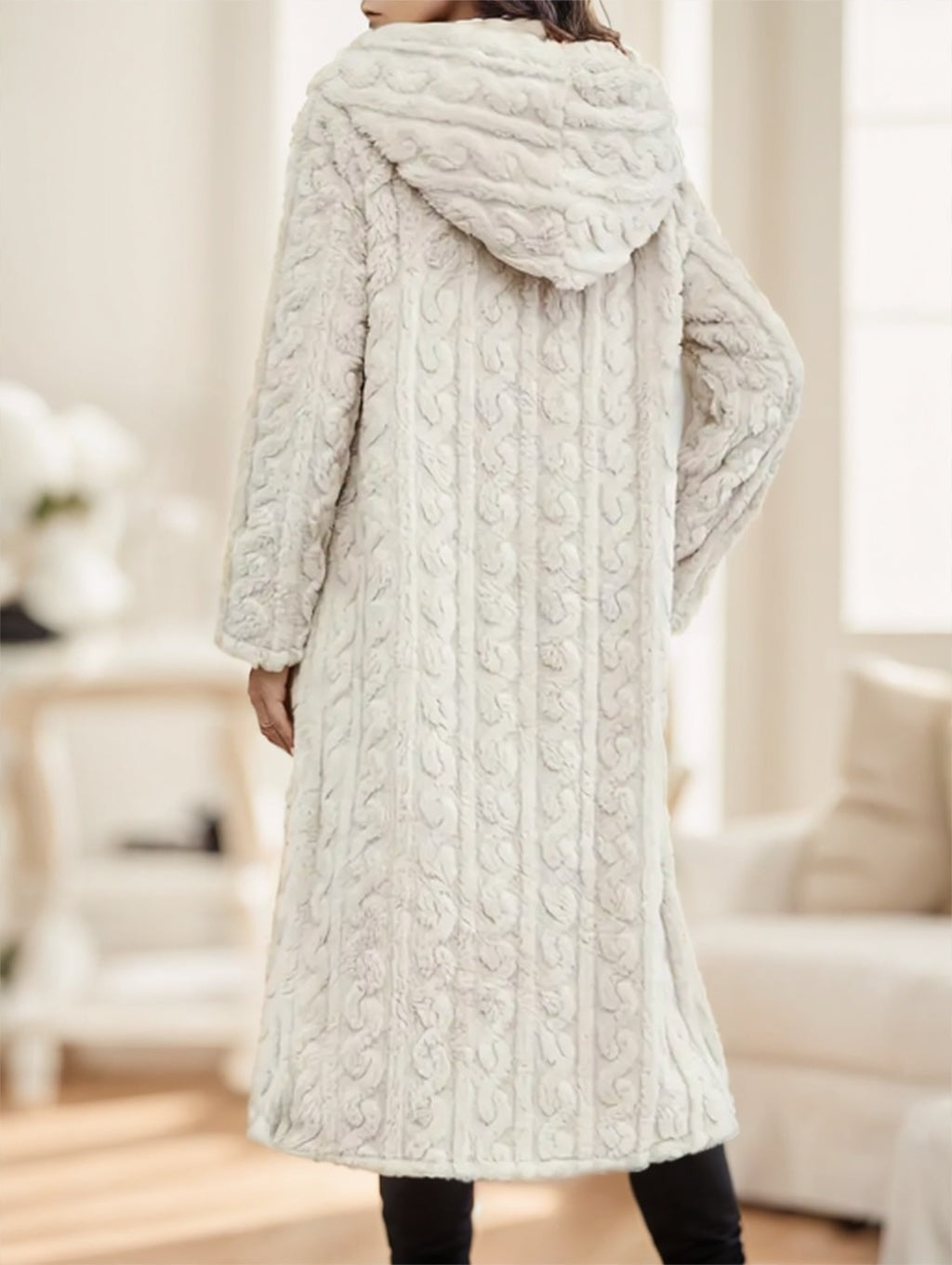 Manteau long noir élégant pour femme