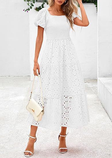 Robe féminine à manches bouffantes, plissée et fluide en tulle
