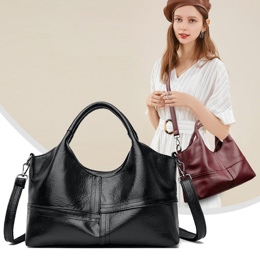 Sac à main en cuir souple pour femme, sac à bandoulière léger et de grande capacité