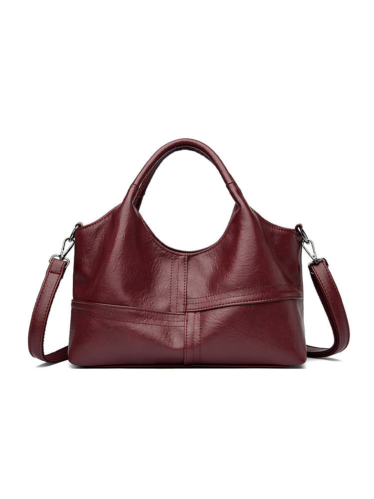 Sac à main en cuir souple pour femme, sac à bandoulière léger et de grande capacité