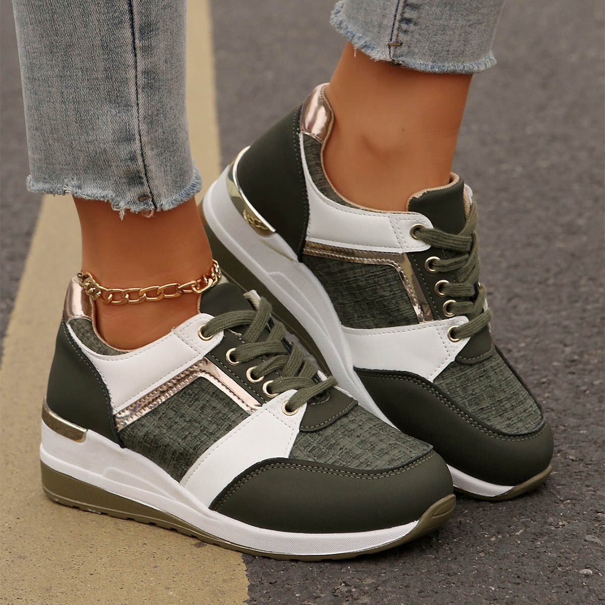 Sneakers Décontractées Femme Semelle Épaisse