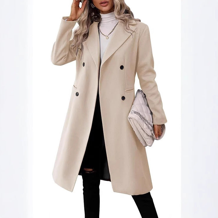 Nouveau manteau long en laine pour femme – Collection automne et hiver