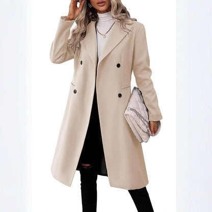 Nouveau manteau long en laine pour femme – Collection automne et hiver
