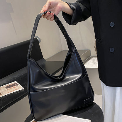 Sac fourre-tout en PU grande capacité pour femme, sac à bandoulière simple