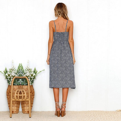Robe dos nu à bretelles et imprimé ananas