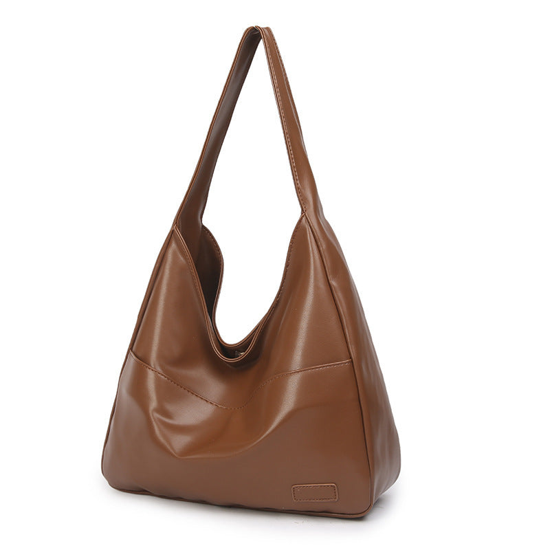 Sac fourre-tout en PU grande capacité pour femme, sac à bandoulière simple
