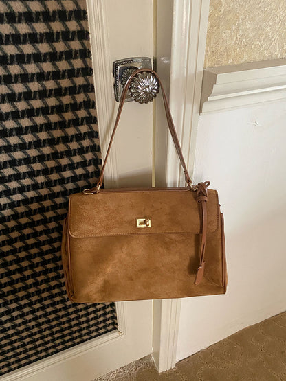 Sac bandoulière en daim pour les déplacements quotidiens, polyvalent et portable