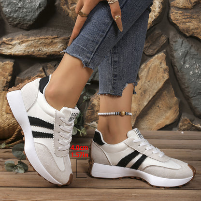 Chaussures décontractées respirantes à semelle épaisse pour femmes