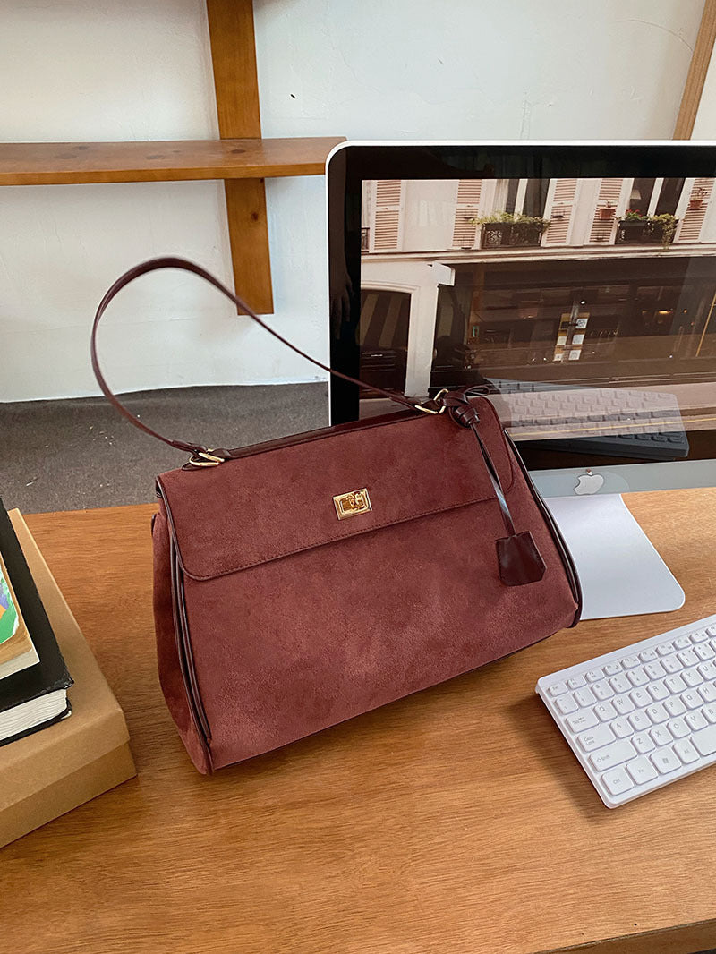 Sac bandoulière en daim pour les déplacements quotidiens, polyvalent et portable