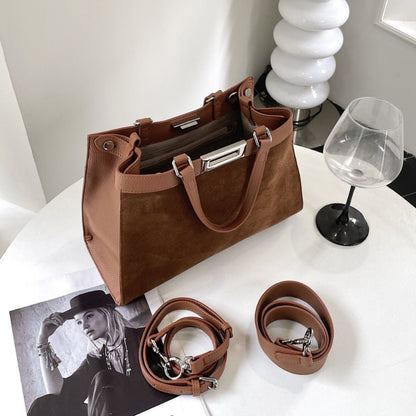 Sac messager à bandoulière en cuir de vache givré, polyvalent