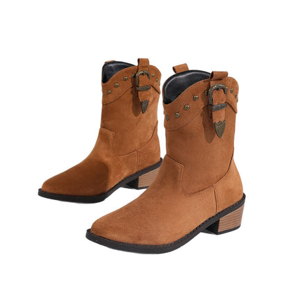 Bottes Mi-Mollet Femme à Bout Pointu