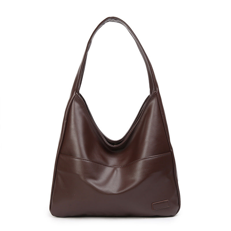 Sac fourre-tout en PU grande capacité pour femme, sac à bandoulière simple