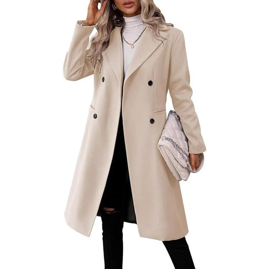 Nouveau manteau long en laine pour femme – Collection automne et hiver
