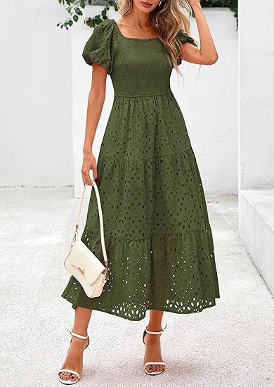 Robe féminine à manches bouffantes, plissée et fluide en tulle