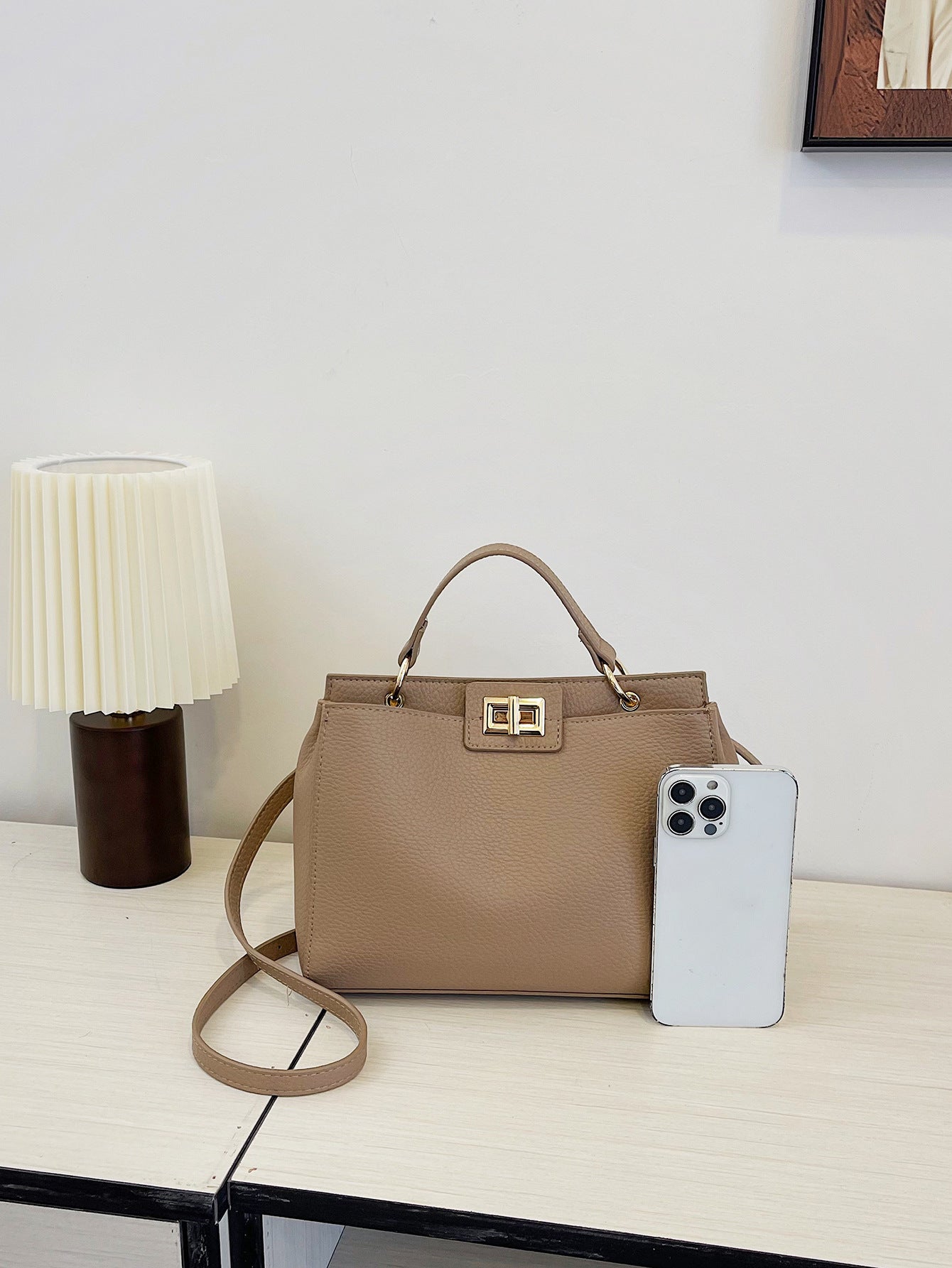 Sac messager de grande capacité, simple, élégant et texturé