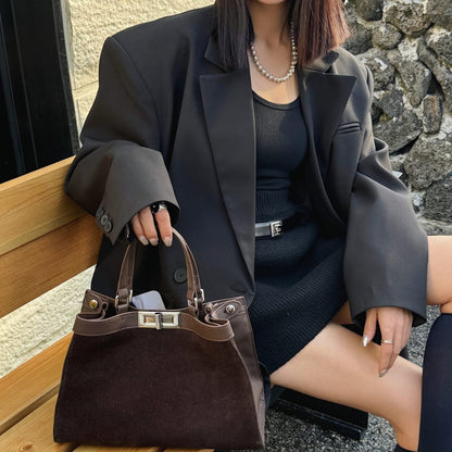 Sac messager à bandoulière en cuir de vache givré, polyvalent