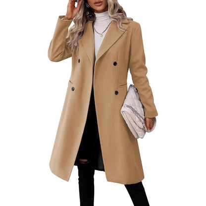 Nouveau manteau long en laine pour femme – Collection automne et hiver