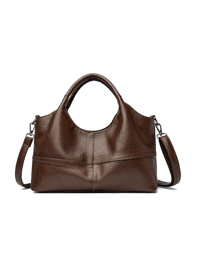 Sac à main en cuir souple pour femme, sac à bandoulière léger et de grande capacité