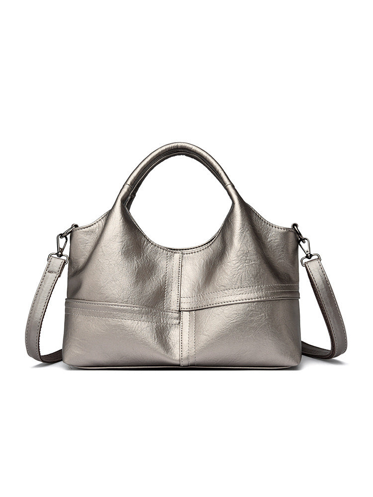 Sac à main en cuir souple pour femme, sac à bandoulière léger et de grande capacité