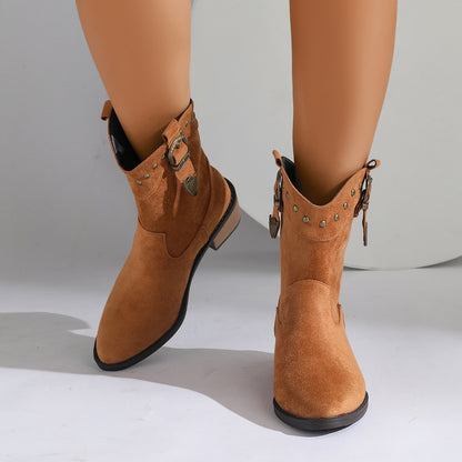 Bottes Mi-Mollet Femme à Bout Pointu