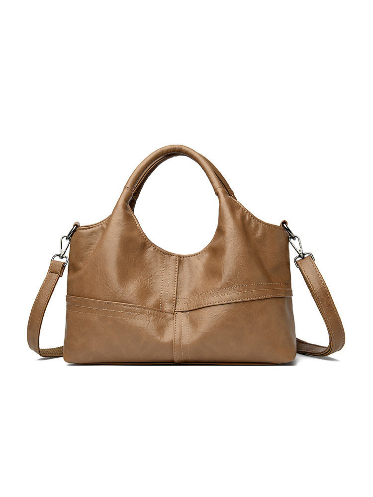 Sac à main en cuir souple pour femme, sac à bandoulière léger et de grande capacité