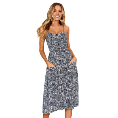 Robe dos nu à bretelles et imprimé ananas