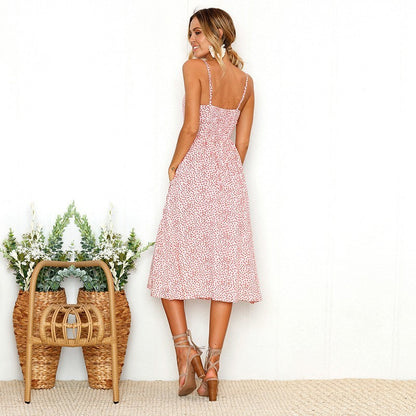Robe dos nu à bretelles et imprimé ananas