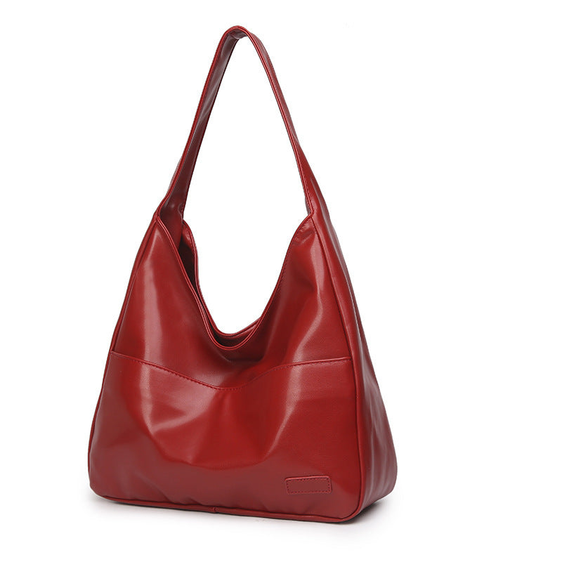 Sac fourre-tout en PU grande capacité pour femme, sac à bandoulière simple