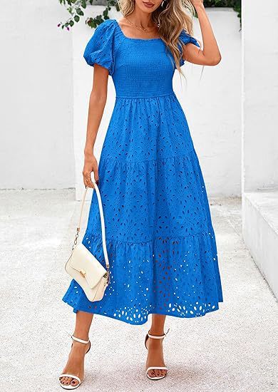 Robe féminine à manches bouffantes, plissée et fluide en tulle