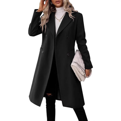 Nouveau manteau long en laine pour femme – Collection automne et hiver